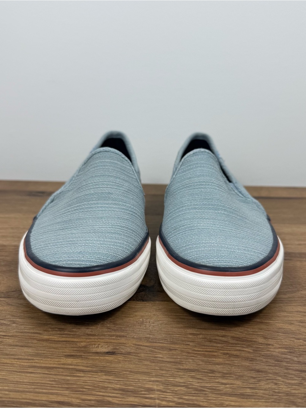 Keds Double Decker Varsity Textured Fabric Slip On Sneakers Blue Women’s 7.5 - Picture 3 of 8